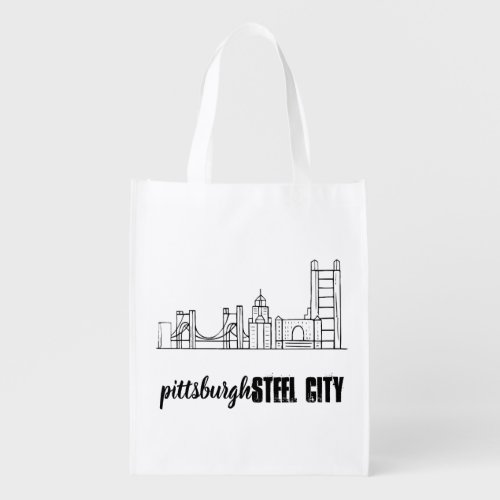 Pittsburgh Skyline Grocery Bag