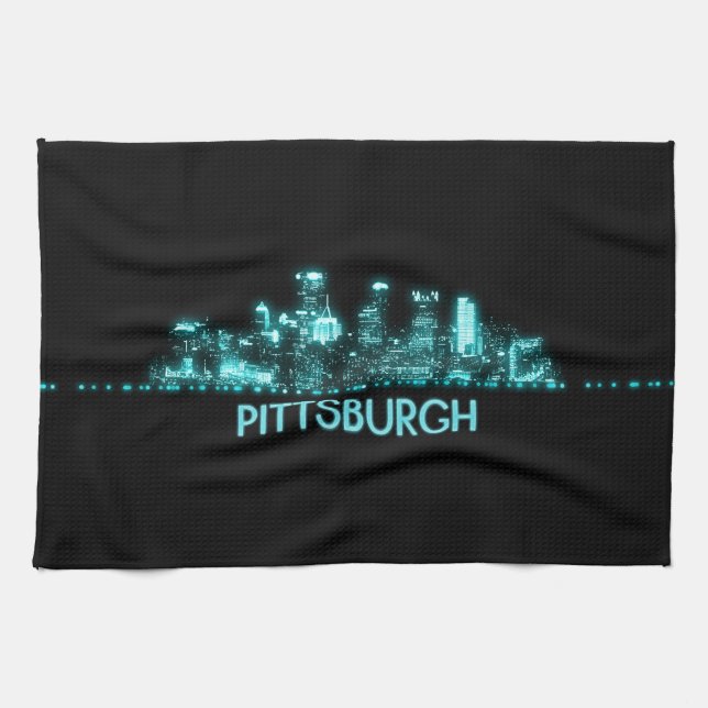 Pittsburgh Skyline Kitchen Towel (Horizontal)