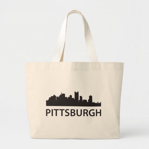 Pittsburgh Skyline Large Tote Bag