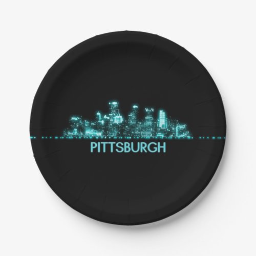 Pittsburgh Skyline Paper Plates