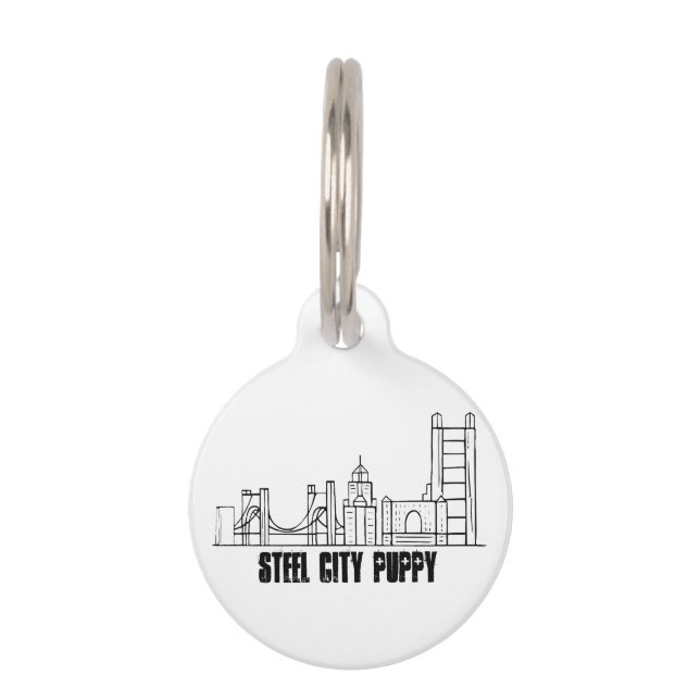 Pittsburgh Skyline Pet ID Tag (Front)