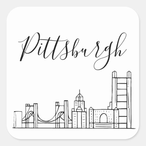 Pittsburgh Skyline Square Sticker