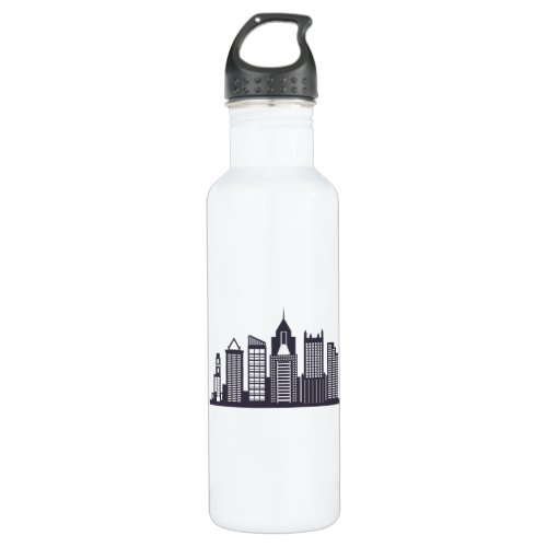 Pittsburgh Skyline Stainless Steel Water Bottle