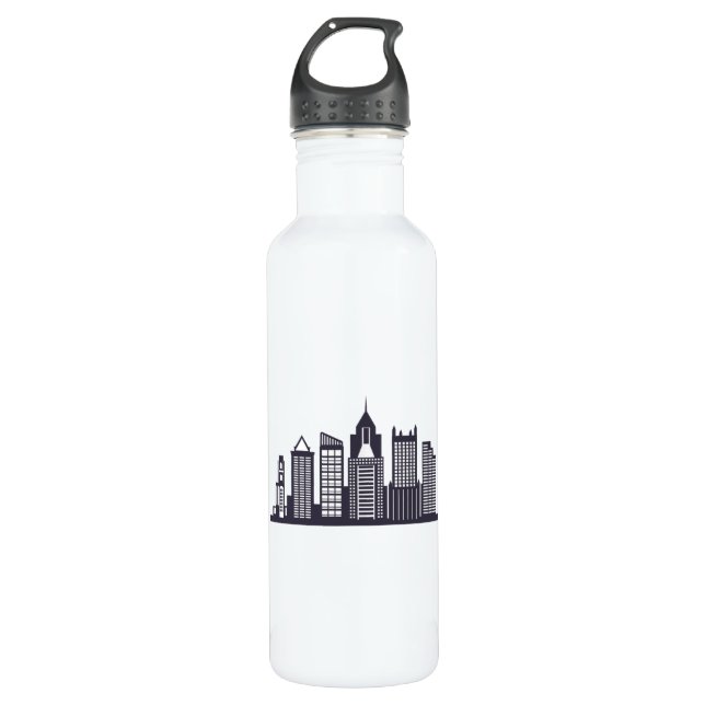 Pittsburgh Skyline Stainless Steel Water Bottle (Front)