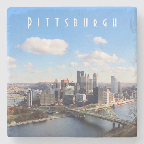 Pittsburgh Skyline Stone Coaster