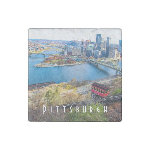 Pittsburgh Skyline Stone Magnet