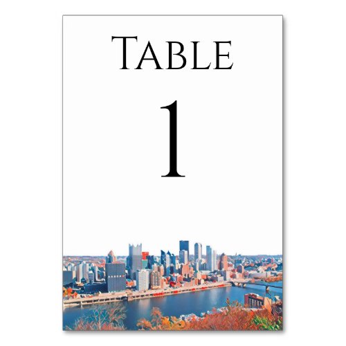 Pittsburgh Skyline Table Numbers