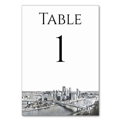 Pittsburgh Skyline Table Numbers