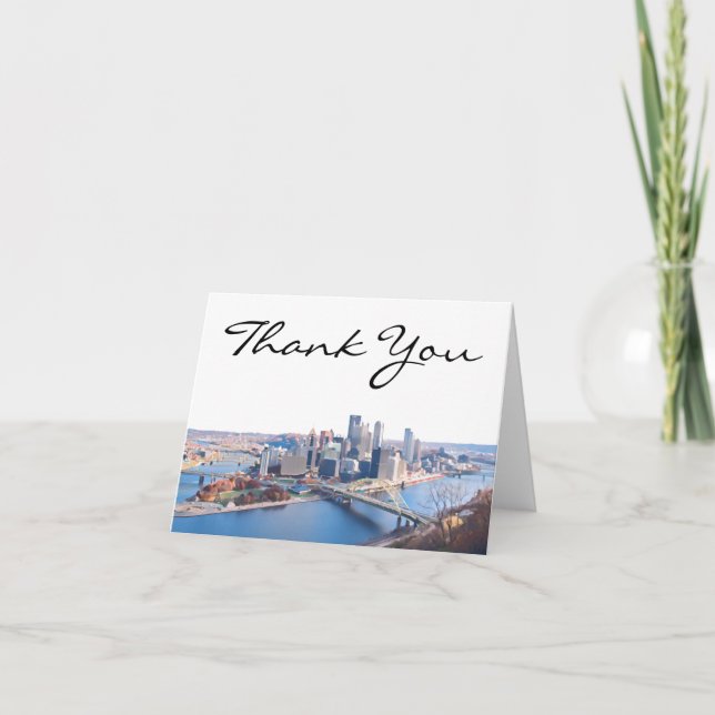 Pittsburgh Skyline Thank You Card (Front)