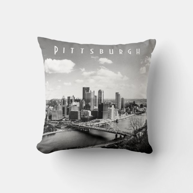 Pittsburgh Skyline Throw Pillow (Front)