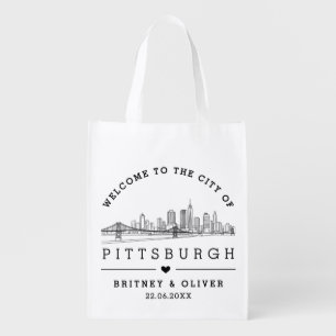 Pittsburgh Skyline Tote Bag – Custom Wedding favor