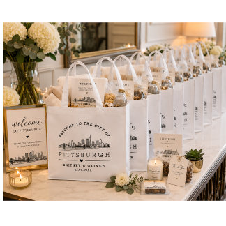 Pittsburgh Skyline Tote Bag – Custom Wedding favor