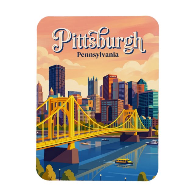 Pittsburgh Skyline USA Magnet (Vertical)