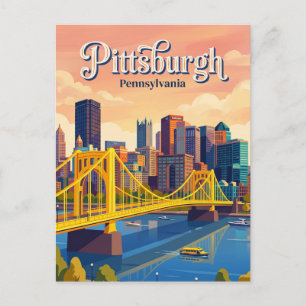 Pittsburgh Skyline USA Postcard