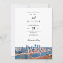 Pittsburgh Skyline Wedding Invitation