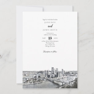Pittsburgh Skyline Wedding Invitation