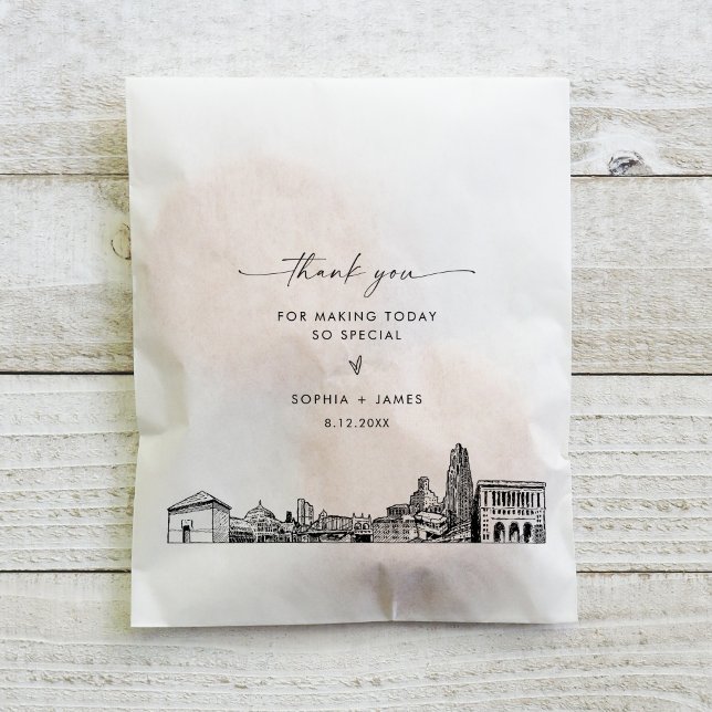 Pittsburgh Skyline Wedding Thank You Favor Bags (Creator Uploaded)
