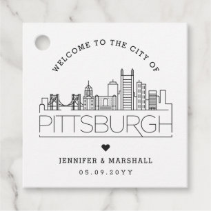Pittsburgh Skyline Wedding Welcome Favor Tags