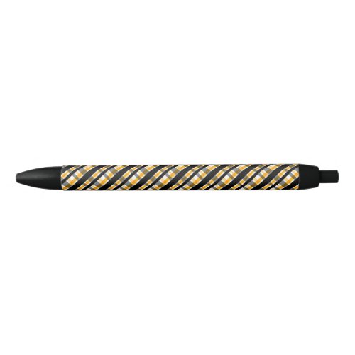 Pittsburgh Sports Fan Black Yellow Gold Plaid Black Ink Pen