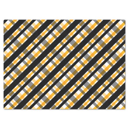 Pittsburgh Sports Fan Black Yellow Gold Plaid Tissue Paper