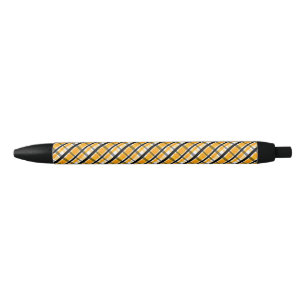 Pittsburgh Sports Fan Yellow Gold Black Plaid Pen