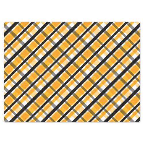 Pittsburgh Sports Fan Yellow Gold Black Plaid Tissue Paper