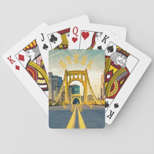 Pittsburgh Steel City Skyline 412 Pennsylvania Can Poker Cards