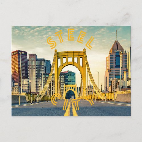 Pittsburgh Steel City Skyline 412 Pennsylvania Can Postcard