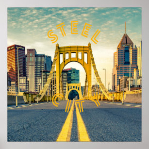 Pittsburgh Steel City Skyline 412 Pennsylvania Can Poster
