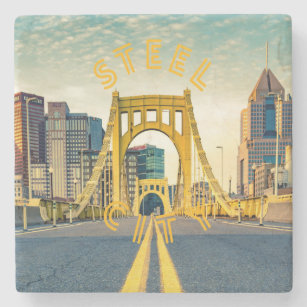 Pittsburgh Steel City Skyline 412 Pennsylvania Can Stone Coaster
