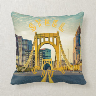 Pittsburgh Steel City Skyline 412 Pennsylvania Can Throw Pillow