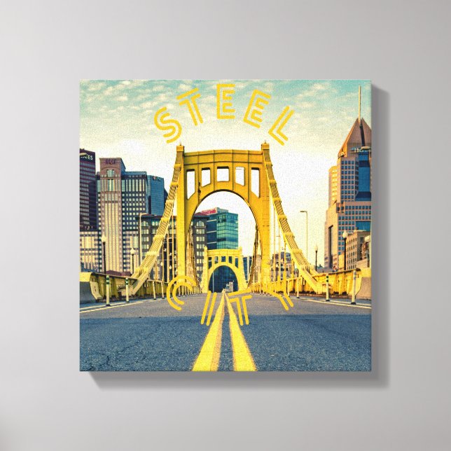 Pittsburgh Steel City Skyline 412 Pennsylvania Canvas Print (Front)