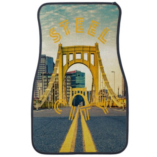 Pittsburgh Steel City Skyline Bridge Pennsylvania  Car Floor Mat