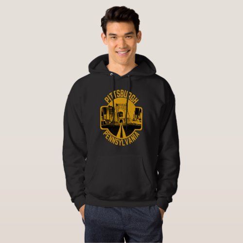 Pittsburgh Steel City Skyline Bridge Pennsylvania  Hoodie