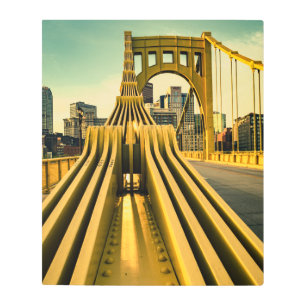Pittsburgh Steel City Skyline Bridge Pennsylvania Metal Print