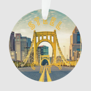 Pittsburgh Steel City Skyline Bridge Pennsylvania  Ornament