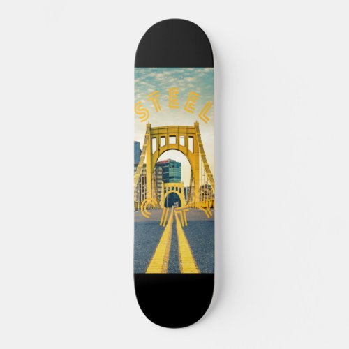 Pittsburgh Steel City Skyline Bridge Pennsylvania  Skateboard