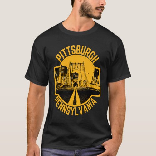 Pittsburgh Steel City Skyline Bridge Pennsylvania  T_Shirt