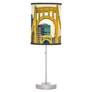 Pittsburgh Steel City Skyline Bridge Pennsylvania Table Lamp