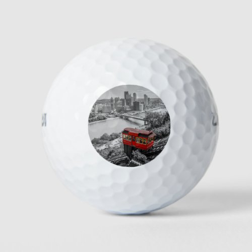 Pittsburgh Steel City Skyline Incline Photography  Golf Balls