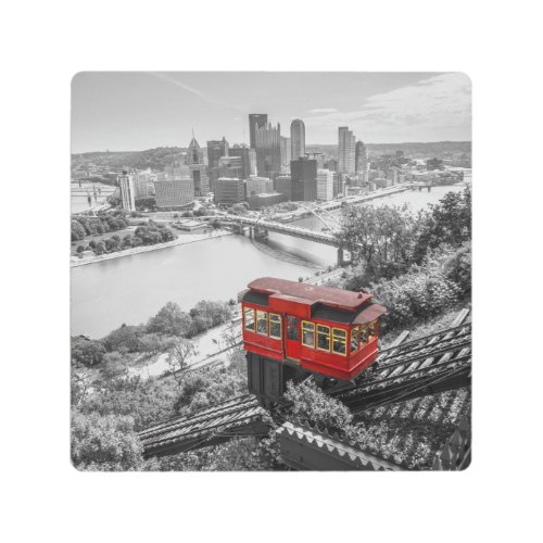 Pittsburgh Steel City Skyline Incline Photography  Metal Print