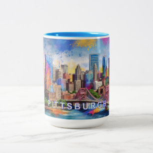 Pittsburgh Steel City Two-Tone Coffee Mug