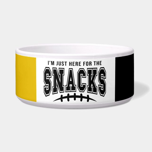 Pittsburgh Steelers Here For The Snacks Pet Bowl (Front)