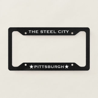 Pittsburgh The Steel City Black License Plate Frame