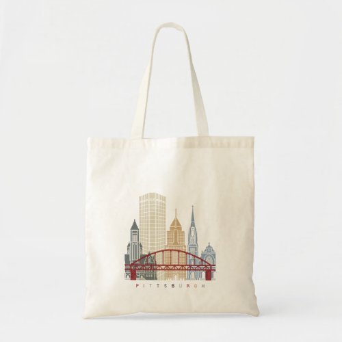 Pittsburgh V2 skyline poster Tote Bag