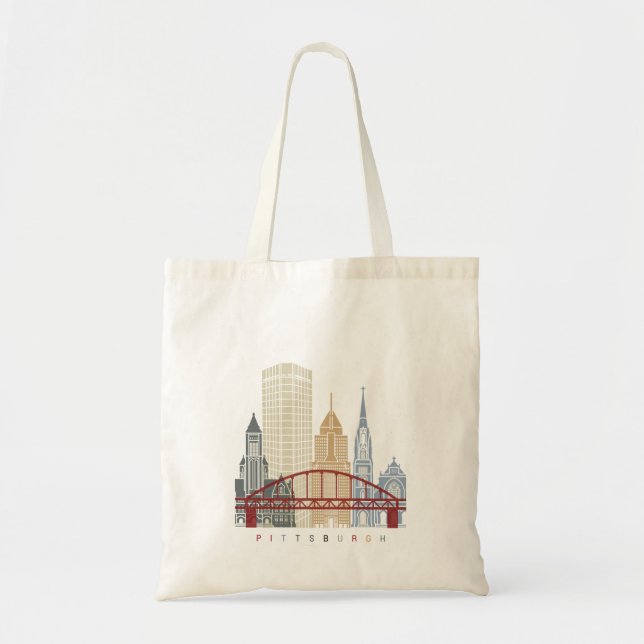 Pittsburgh V2 skyline poster Tote Bag (Front)