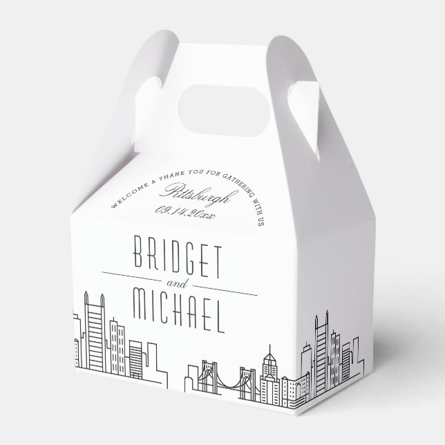 Pittsburgh Wedding | City Skyline  Favor Boxes (Front Side)