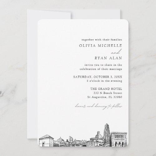 Pittsburgh Wedding Elegant Skyline Invitation