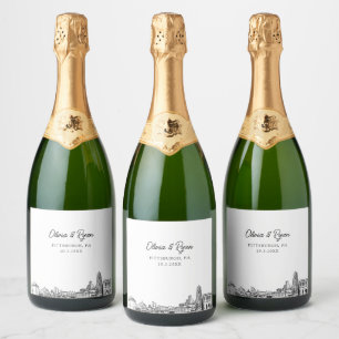 Pittsburgh Wedding Personalized Champagne Label