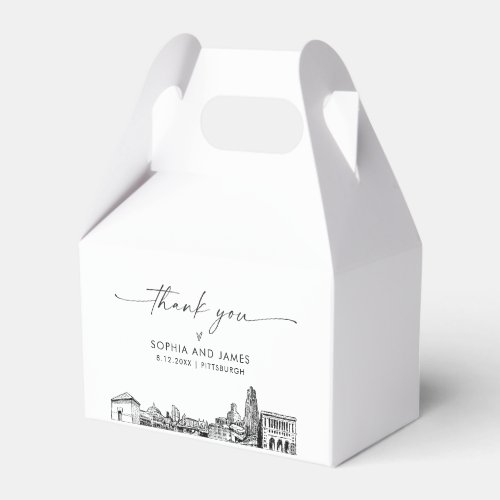 Pittsburgh Wedding Personalized Favor Box